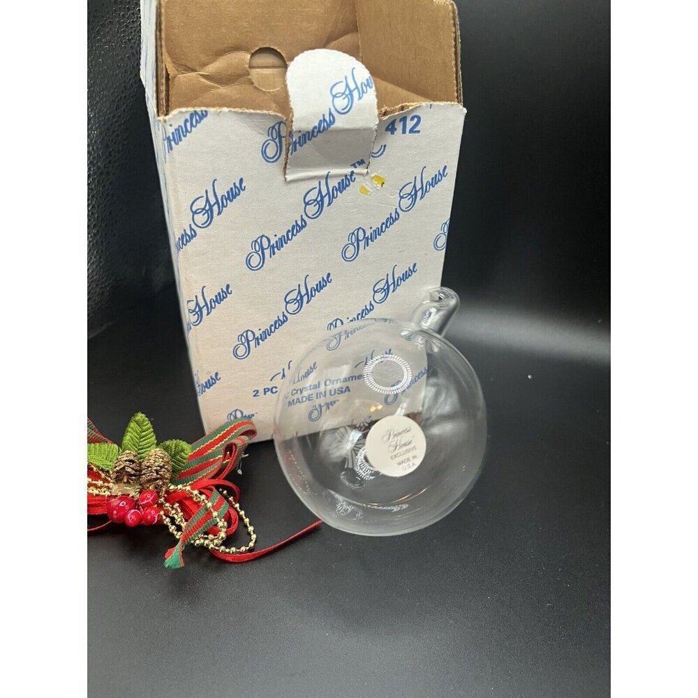 Princess House Crystal Ornament 422 French Horn with Bow